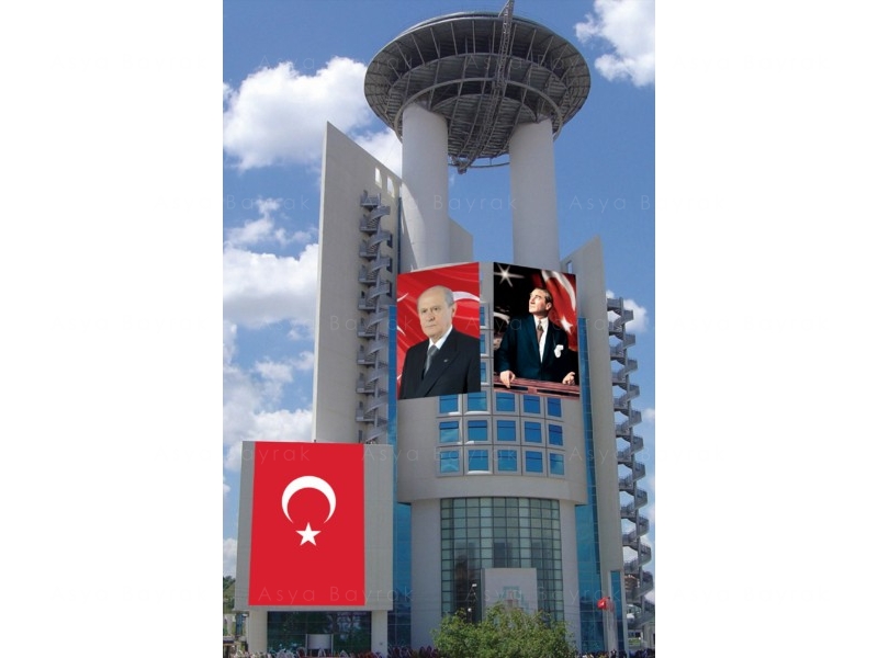 Devlet Bahçeli Posteri 400x600cm Raşel Kumaş